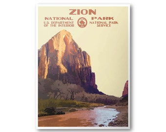 Zion National Park Travel Poster