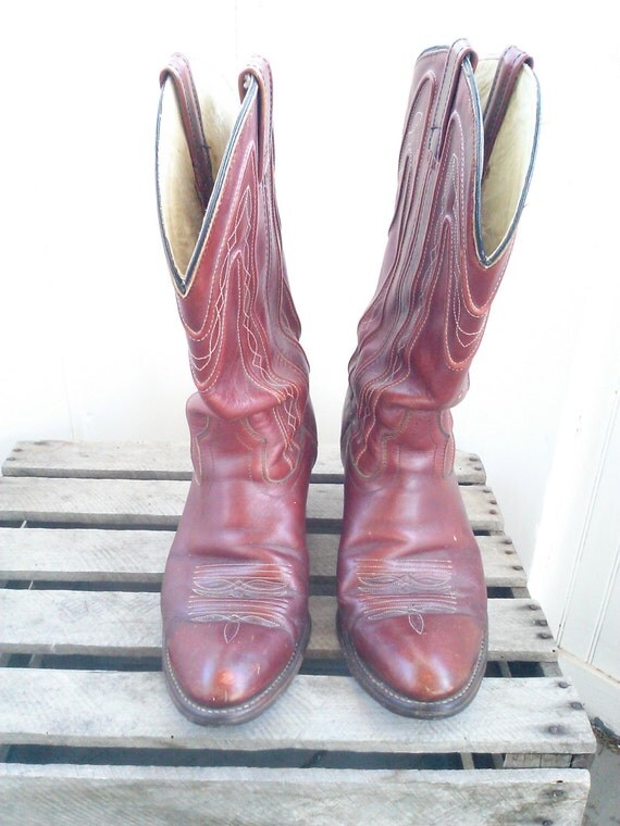 mens burgundy cowboy boots