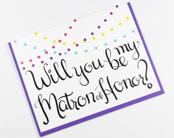 Will You Be My Matron of Honor Card, Matron of Honor Card, Bridal Party Card, Wedding Card
