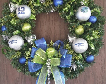 Seattle Seahawks Christmas Wreath