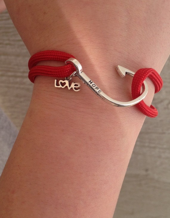 LOVE charm slip knot bracelet by LoveBBoutique on Etsy