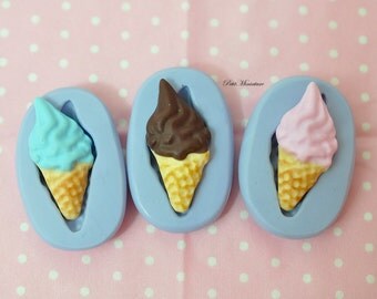 ICE CREAM MOULD 2.0 cm flexible silicone 3d Gelato miniature dollhouse charm kawaii polymer clay jewelry soap resin plaster ST177