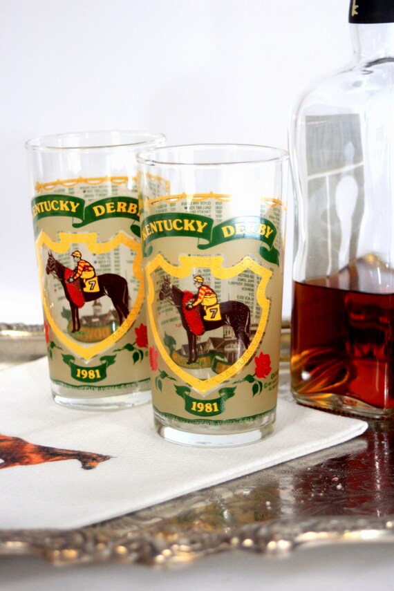 Pair of Vintage 1981 Kentucky Derby Mint Julep Glasses