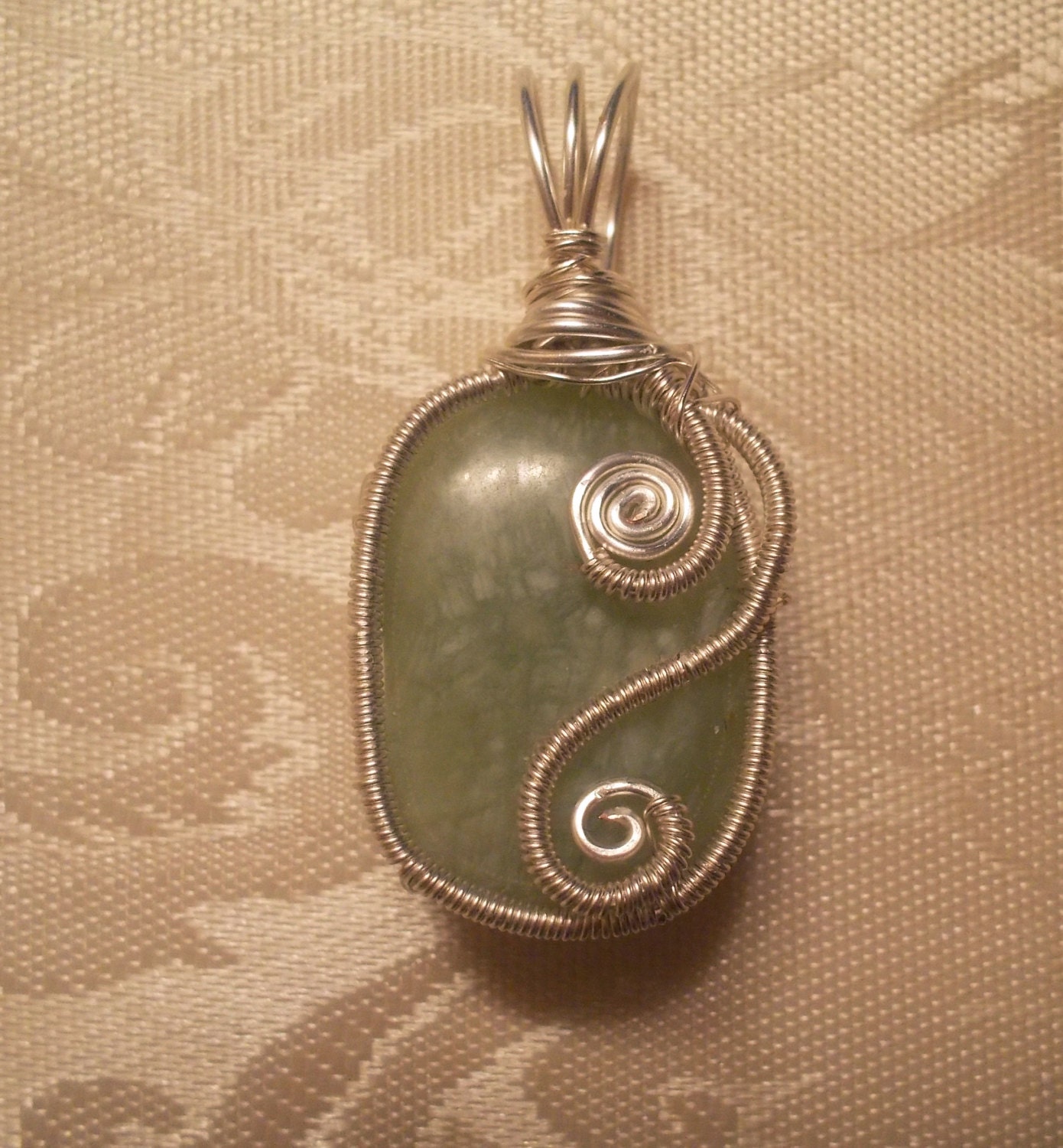 Green Jade Frame in Silver by WyrmsWhimsy on Etsy