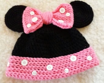 Items similar to Minnie Mouse inspired hat on Etsy