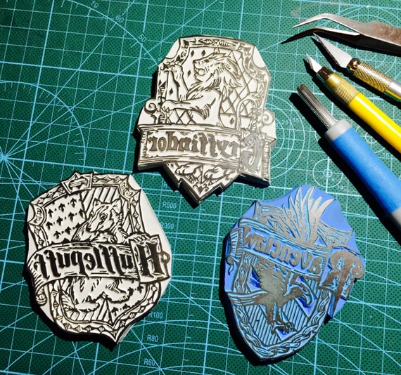 Hogwarts Houses Hand Carved Rubber Stamp by RSinstitution on Etsy