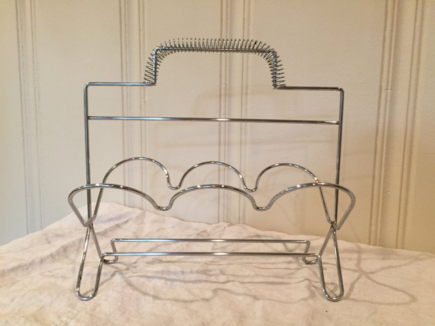 Mid Century Modern Chrome Drinking Glass CaddyBarwareGlassware