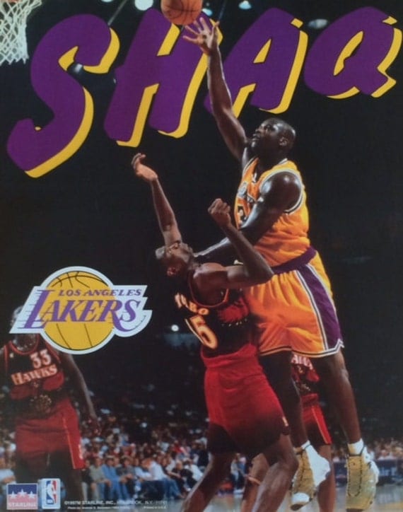 Shaquille Oneal Shaq Lakers Poster 16 X 20