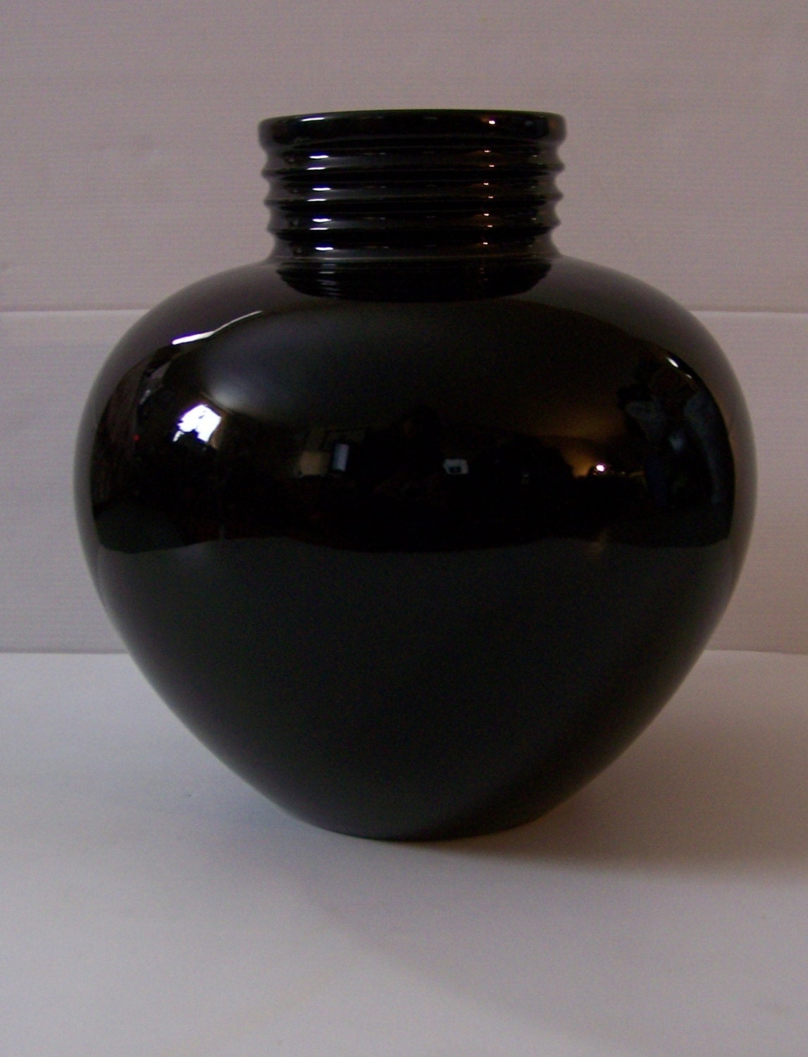 Haeger Large Round Black Numbered Vase Home Decor