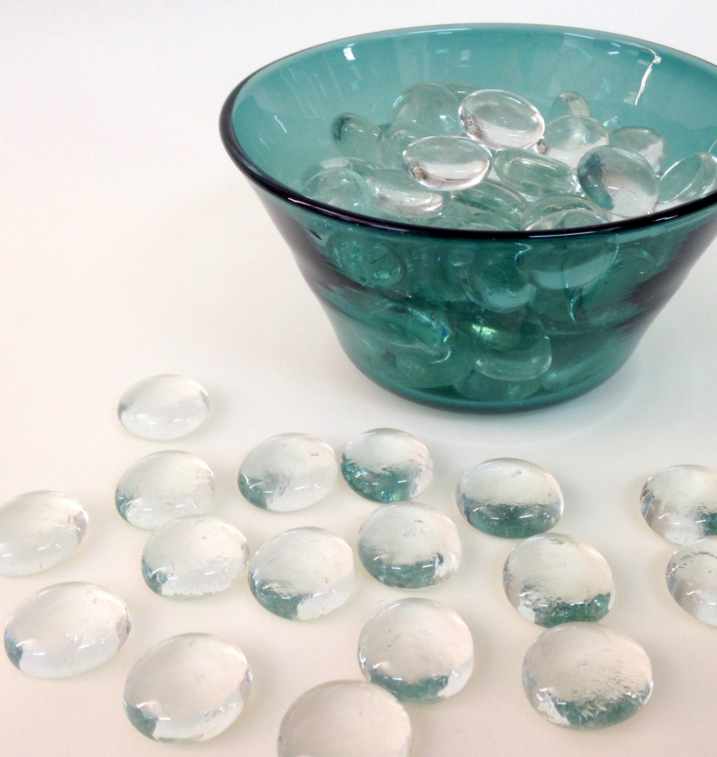 2 lb Clear flat glass marbles vase filler glass stones