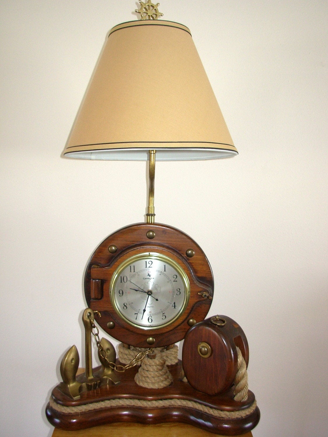 Vintage Nautical Lamp Porthole Clock by SeaMyNauticalVintage