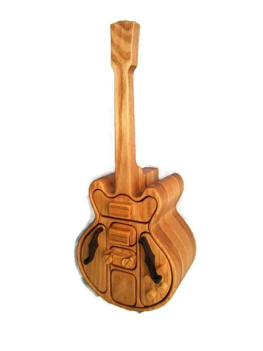 Guitar wood box / jewelry box / bandsaw box / gibson by RoysBox