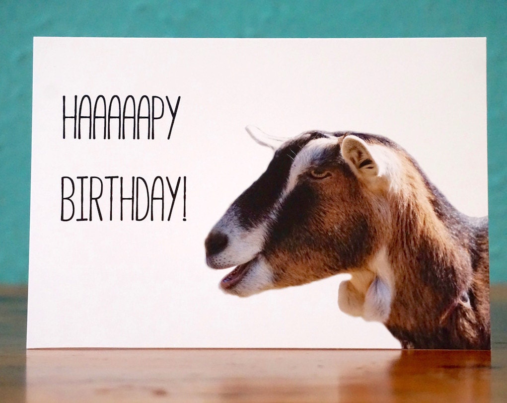 Goat NotecardHappy Birthday Goat 2 Handmade Birthday Card