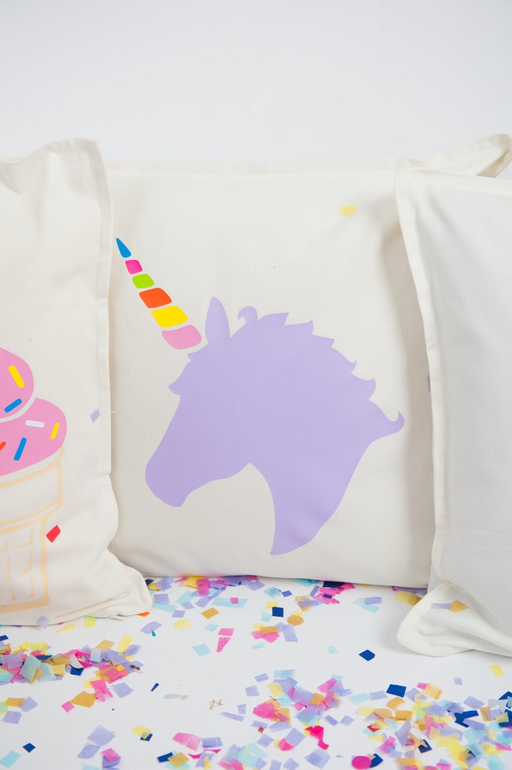 Lilac unicorn pillow cover