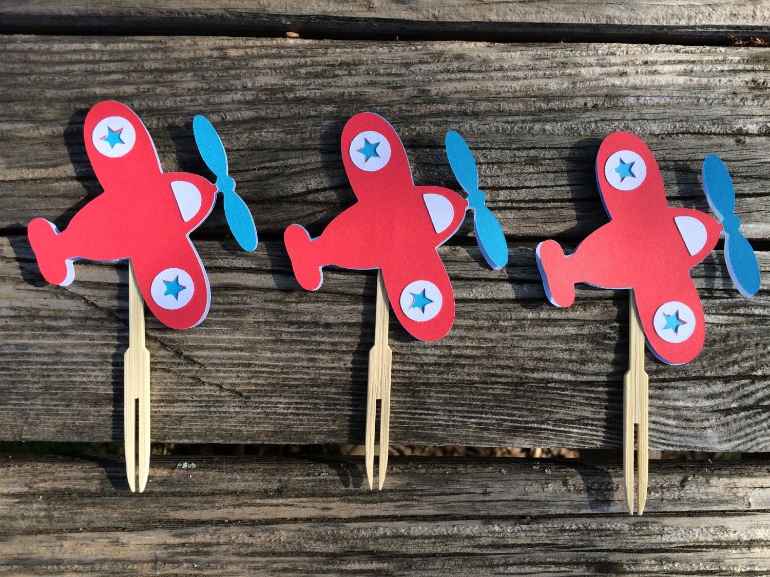 Airplane Cupcake Toppers Baby Shower Birthday Party