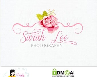 Premade Custom Rose Photography/ Small Business Logo Design/ Watercolor Logo – LD028