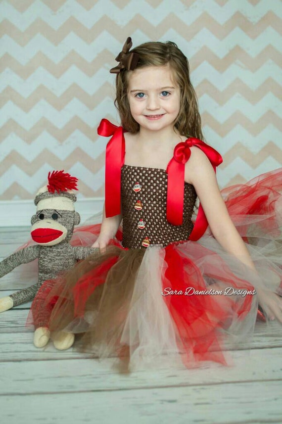 Sock Monkey tutu dress // girls sock by SaraDanielsonDesigns