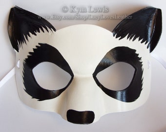Panda Mask, Animal Masquerade, Made to Order, Black and White, Giant Panda, Masked Ball, Fursona Mask, Panda Furry Mask