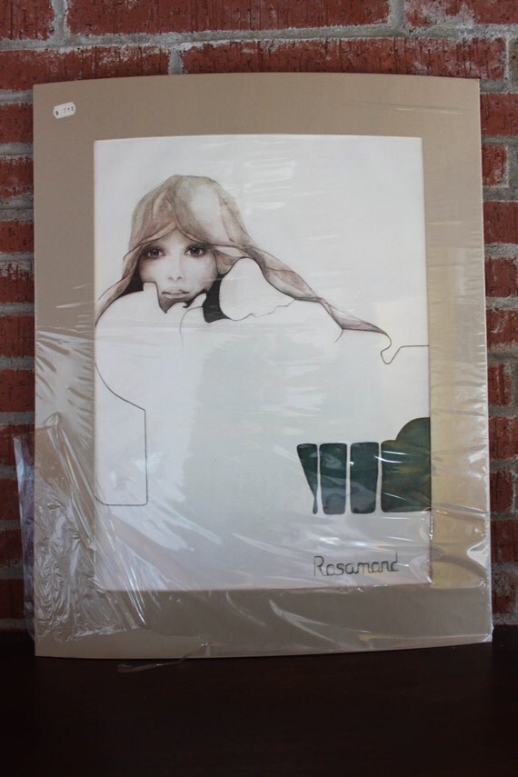 Vintage Rosamond Lithograph Art PRINT Blue Ice by momidmodern