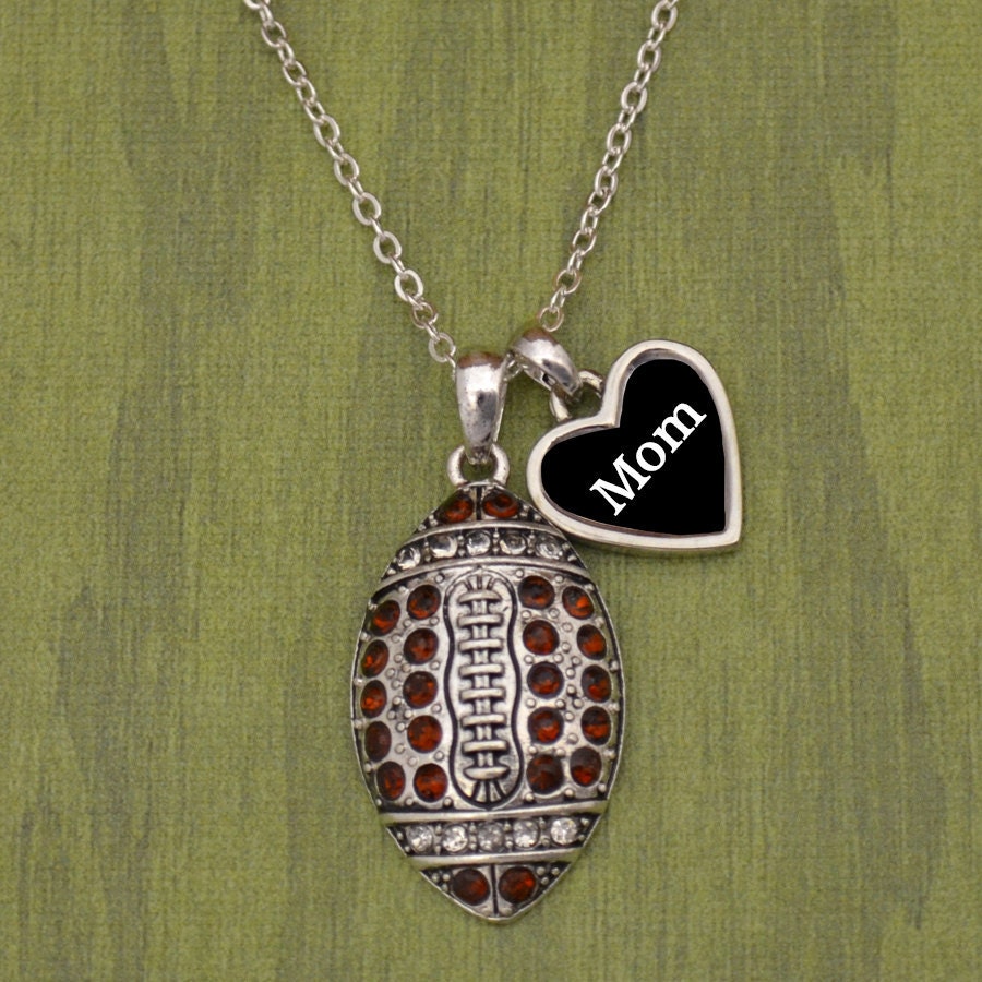 Football Mom Necklace with Two Charms