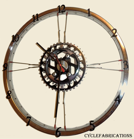 Handmade ReCycled Bicycle Wheel Clock Special Edition SRAM XX1 Cycle