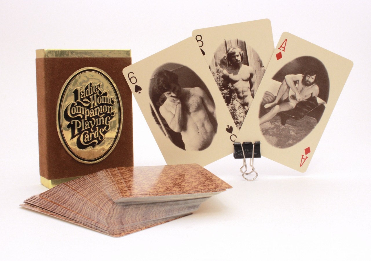 1972 Male Nude Playing Cards Beefcake from Ladies Home