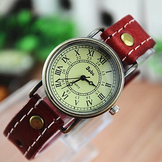 Vintage leather watchLeather bracelet watch by BESTDIYBEADS
