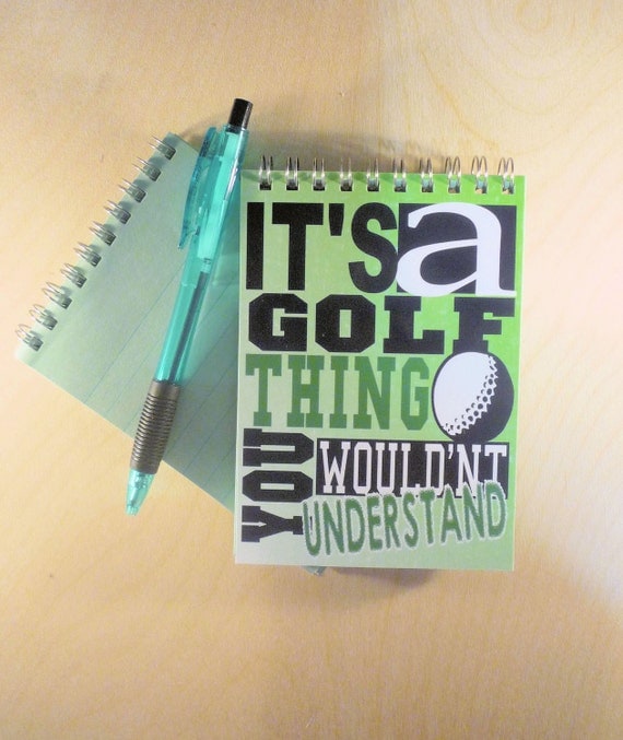 Golf Spiral Notebook Great Gift For Golfers by PaperNotesPlus