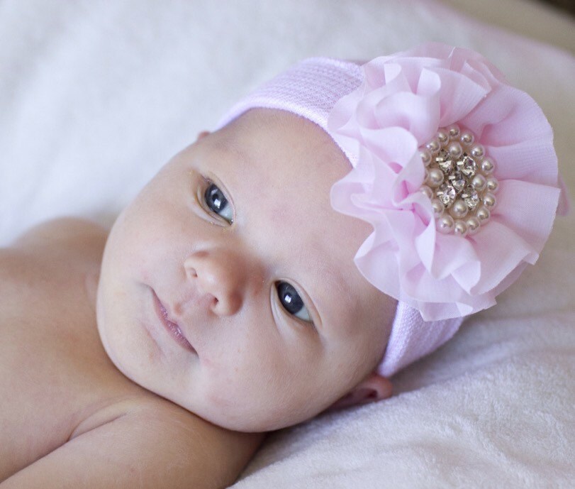 Sale Newborn Hospital Hat Bow Baby Girl Hospital Hat Beanie