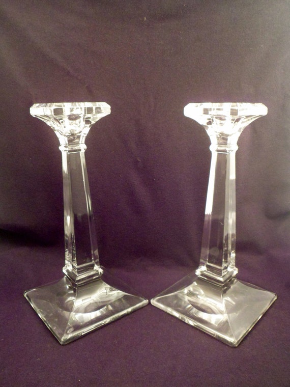 Pair of Villeroy & Boch Crystal Candlesticks Candleholders