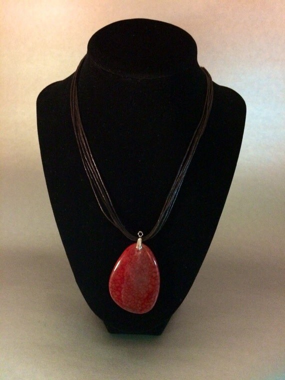 Red agate heart chakra pendant necklace by enchantedheadwear