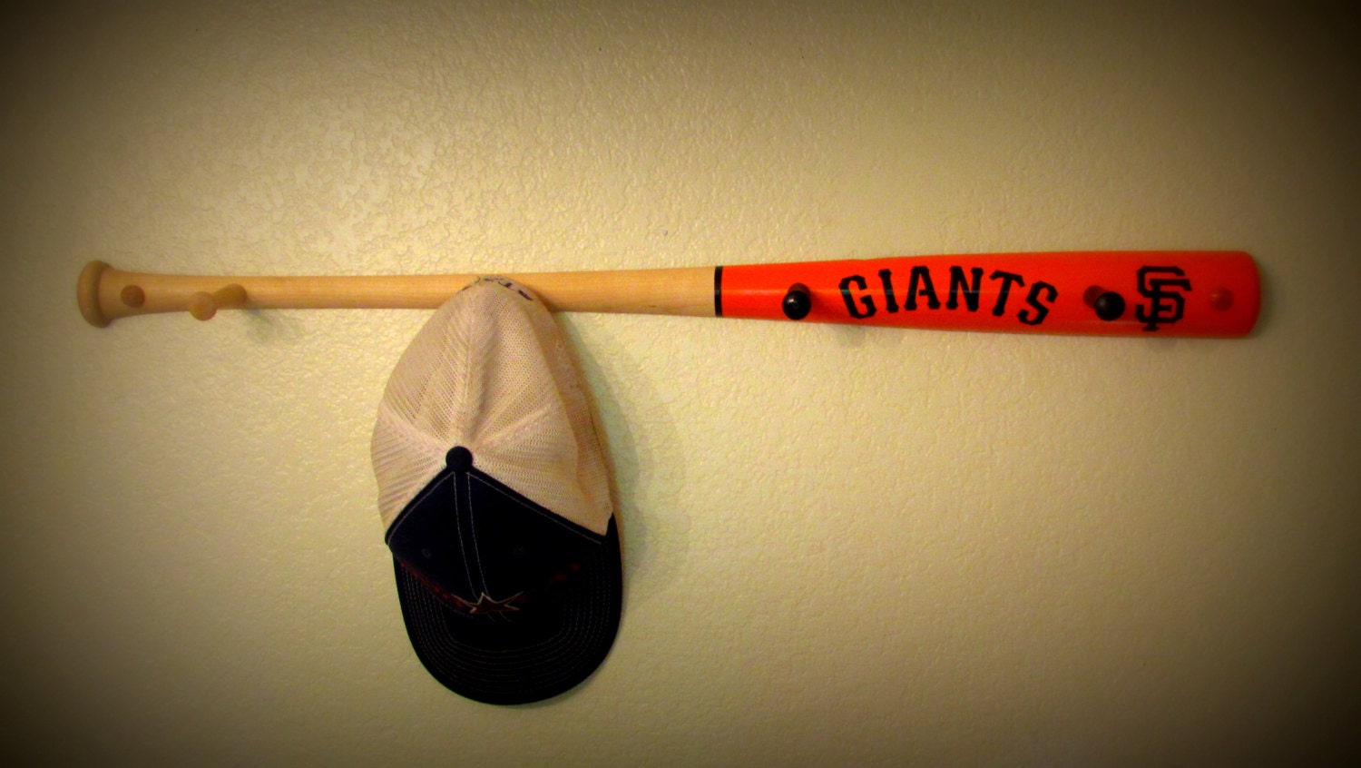 SF Giants Baseball Bat Hat and Coat Rack