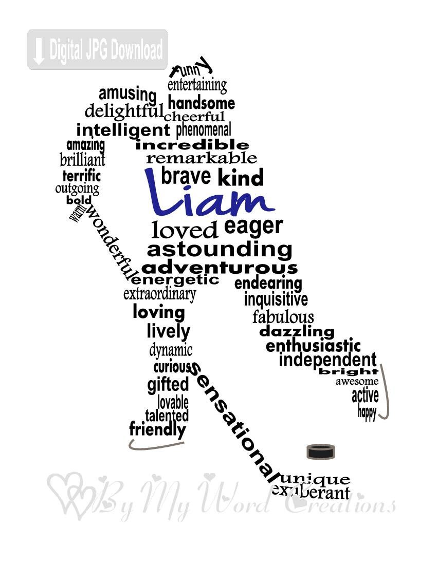 Hockey Player Art Boy Hockey Player Word Art Hockey Player