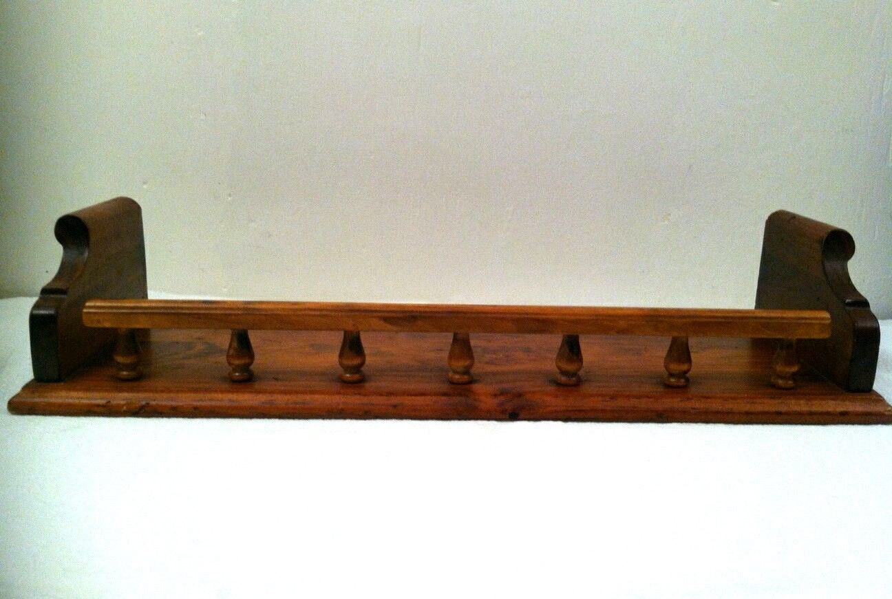 Large 23 7/8 ETHAN ALLEN Wood Wall SHELF w/ Plate Groove