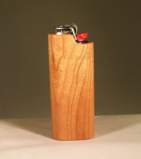 Cherry Wood Bic Lighter Sleeve 281 by SemperFiWoodCarvings on Etsy