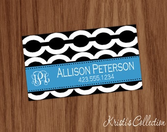 Monogrammed Calling Cards or Stickers by KristisCollection on Etsy