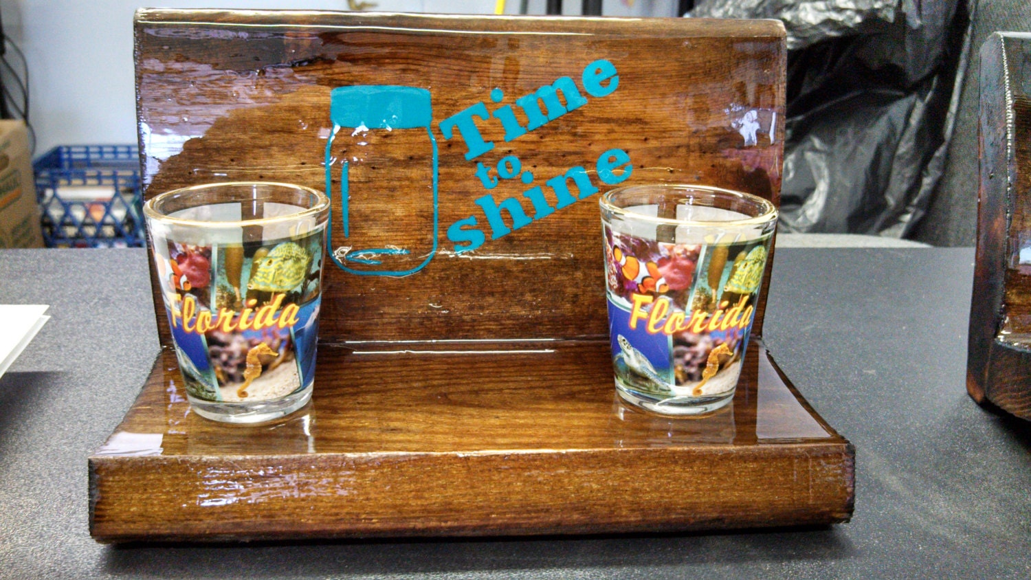 Time To Shine Wooden Shot Glass Holder By Superiorvinyl On Etsy 7293