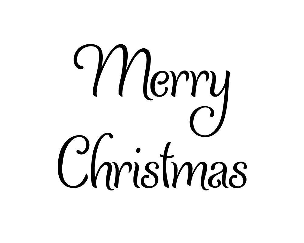 Merry Christmas lettering stencil by PearlDesignStudio on Etsy