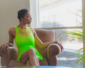 Lime Green Womens Summer dress... Peek a boo back... Jersey knit... Bow detail Lime Green Womens Summer dress... Peek a boo back... Jersey knit... Bow detail