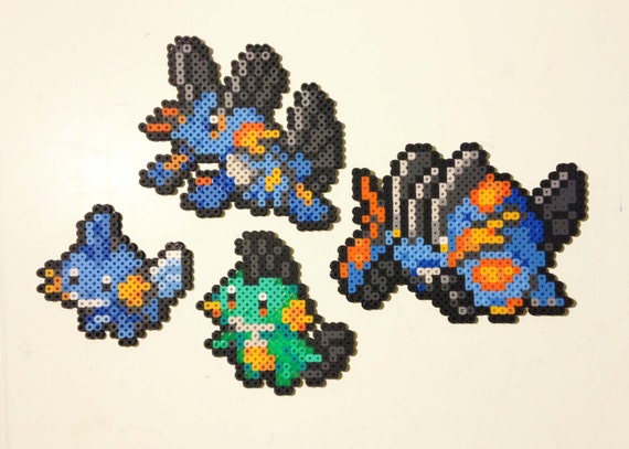 Mudkip | Marshtomp | Swampert | Mega Swampert | Pokemon | Perler Bead ...