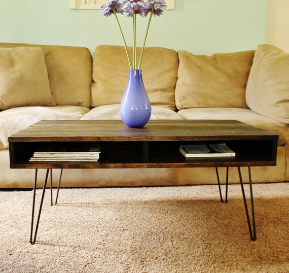 Items similar to Coffee Table, Mid Century Modern Hairpin Legs, Modern