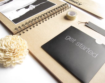 10.7 x 10.2" // Spiral Blank Large Kraft Scrapbook Album 。 DIY Kraft Scrapbook 。 Blank Scrapbook Album 。 Wedding Guest Book