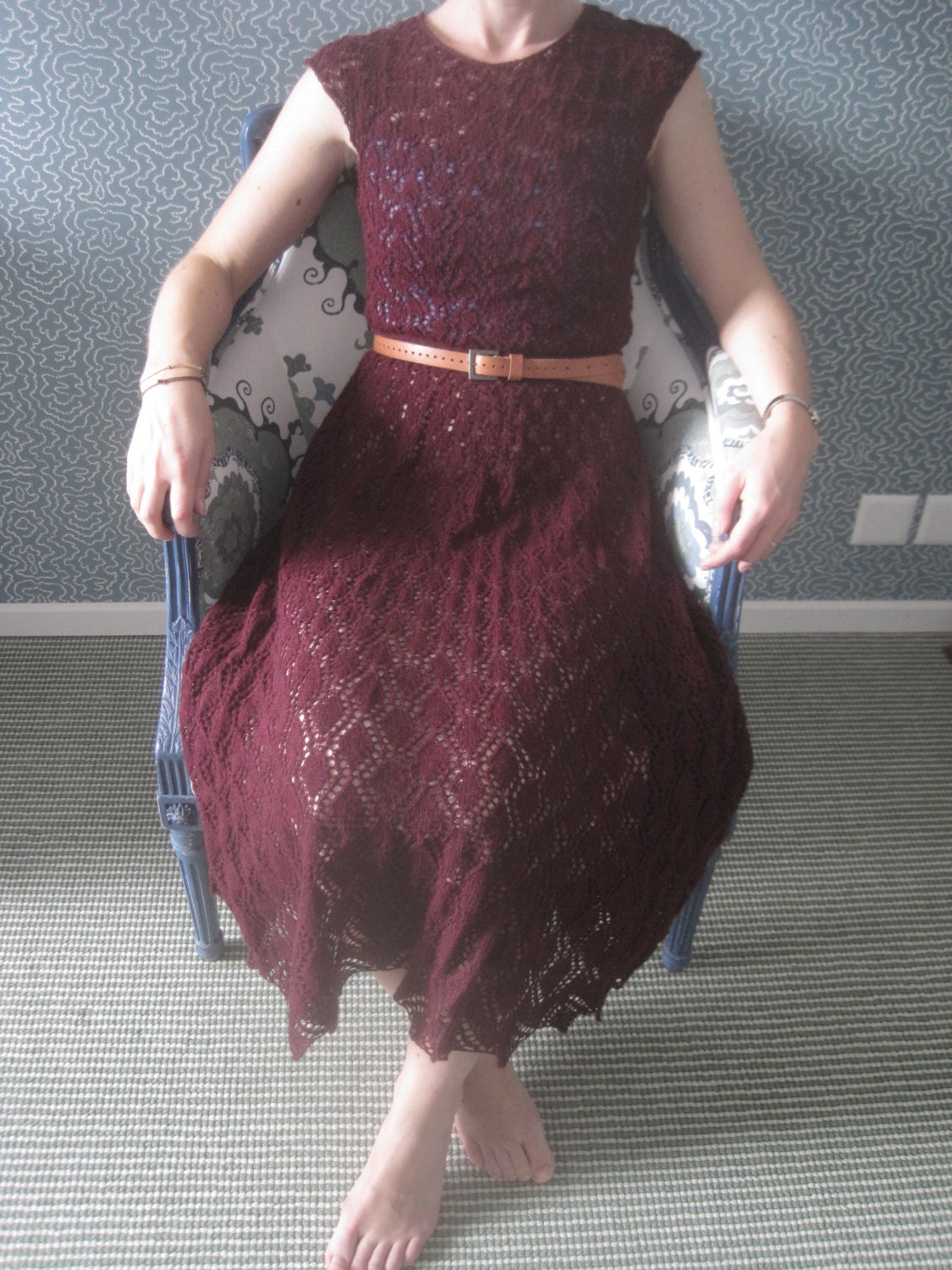 Ladies Lace Dress Knitting Pattern PDF Instant Download