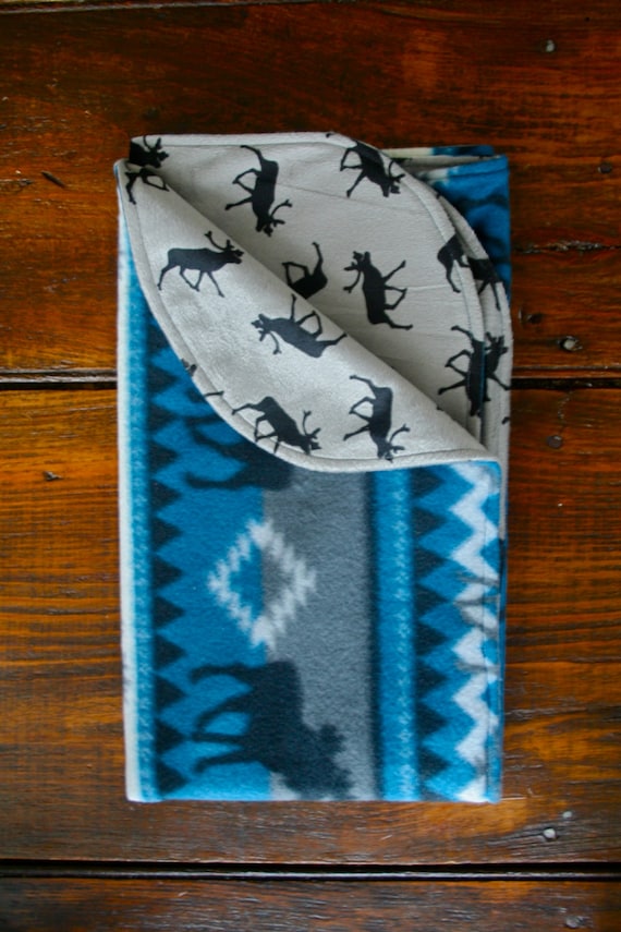 Southwestern Moose Baby Blanket / Moose Baby Bedding