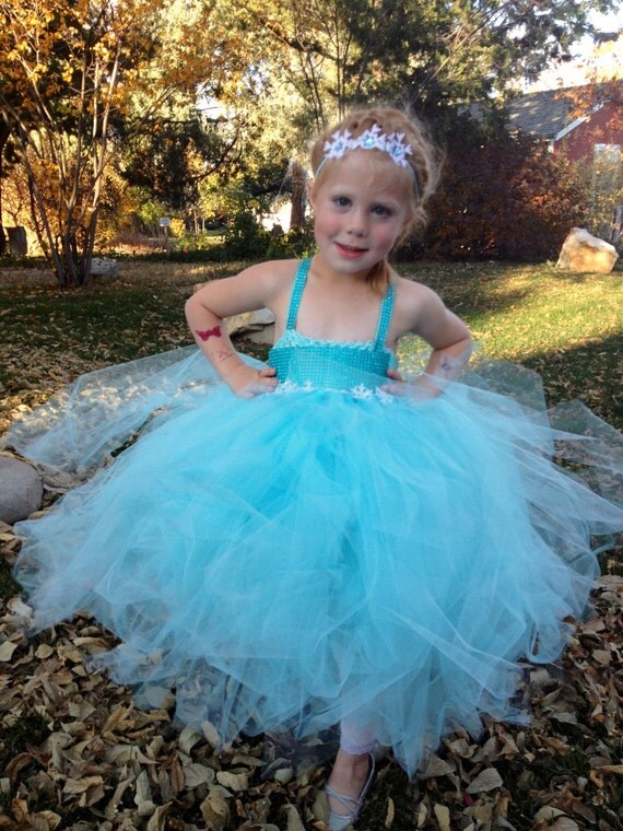 Elsa tutu dress with removable sparkle sash frozen dress