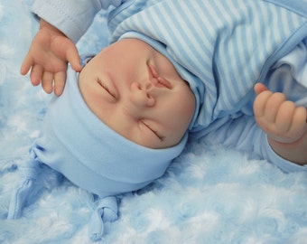 Reduced For A Limited Time - Reborn baby boy doll Noah 22" big newborn 4lbs genesis heat paints with painted hair realsitic sleeping baby