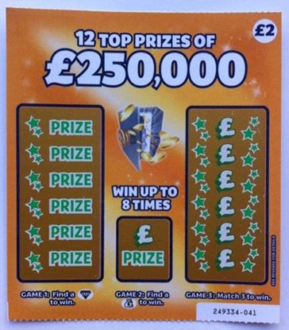 1 x Yellow Fake Joke Lottery Scratch Card Ticket