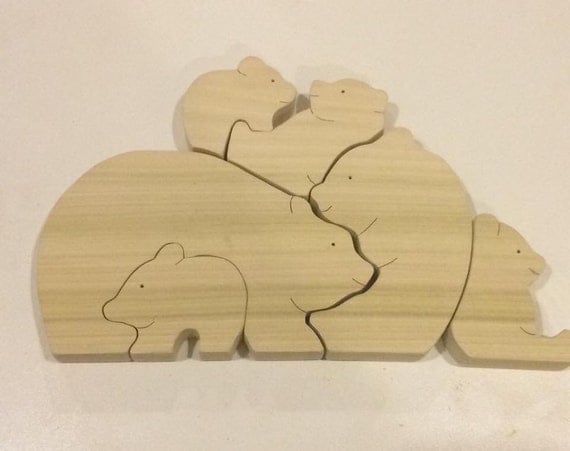 Bear stacking puzzle wooden bear family family of bears