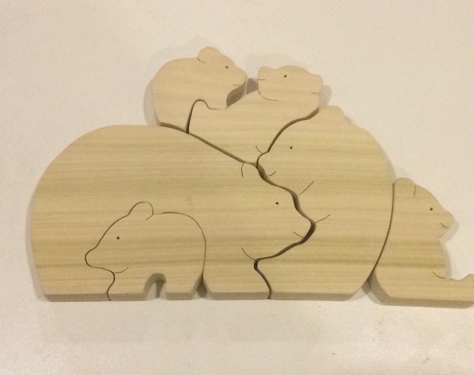 Bear stacking puzzle wooden bear family family of bears