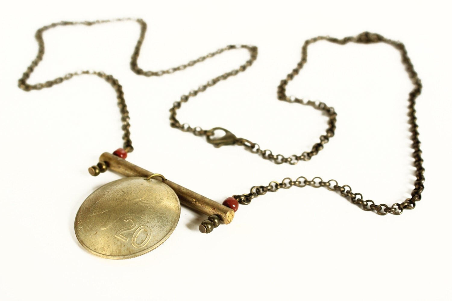 Statement necklace gypsy ethnic bronze beads by JumpingGypsies